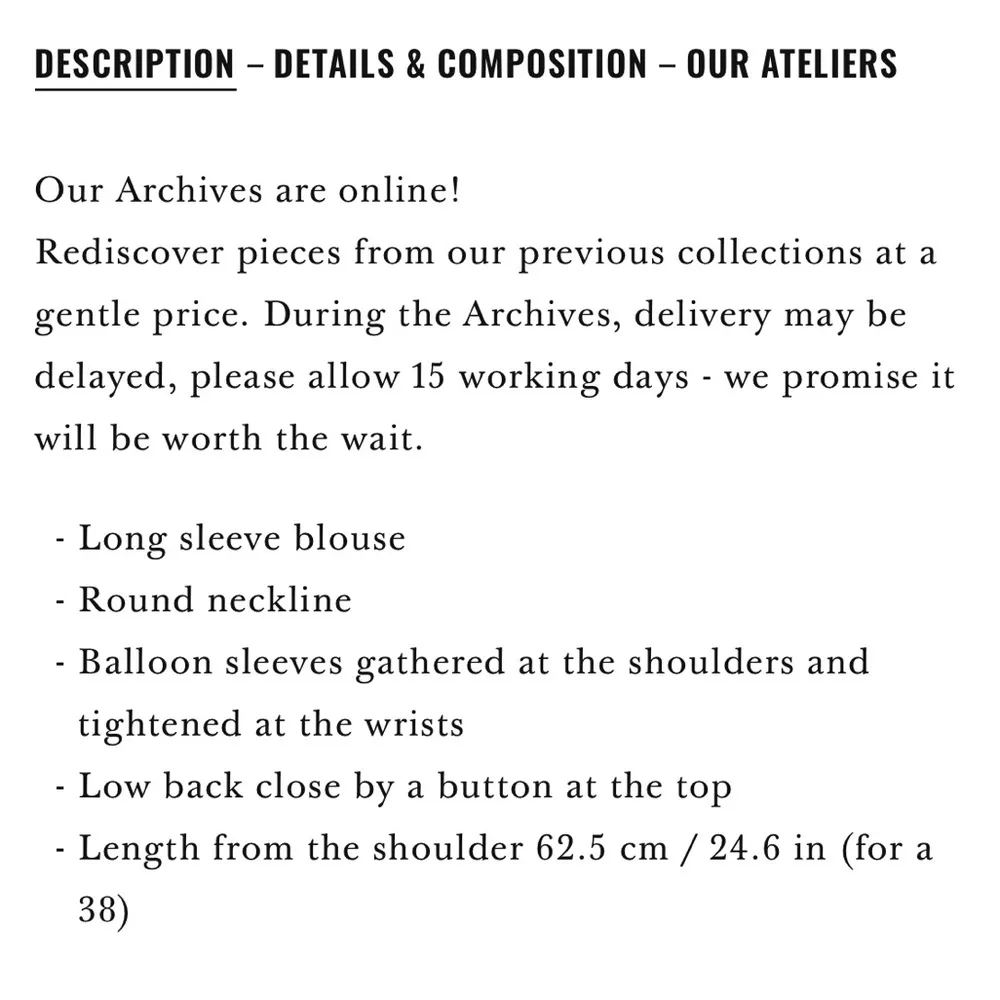 Sezane Black Benedicte Poof Button Sleeve Blouse - Image 5