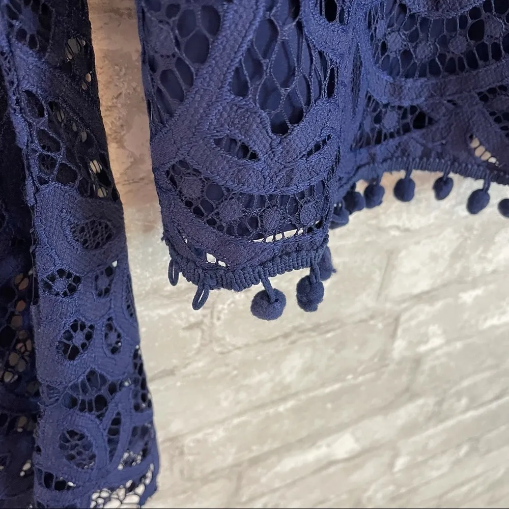 Tularosa Holly Top Blue Lace Pom Pom - Image 6