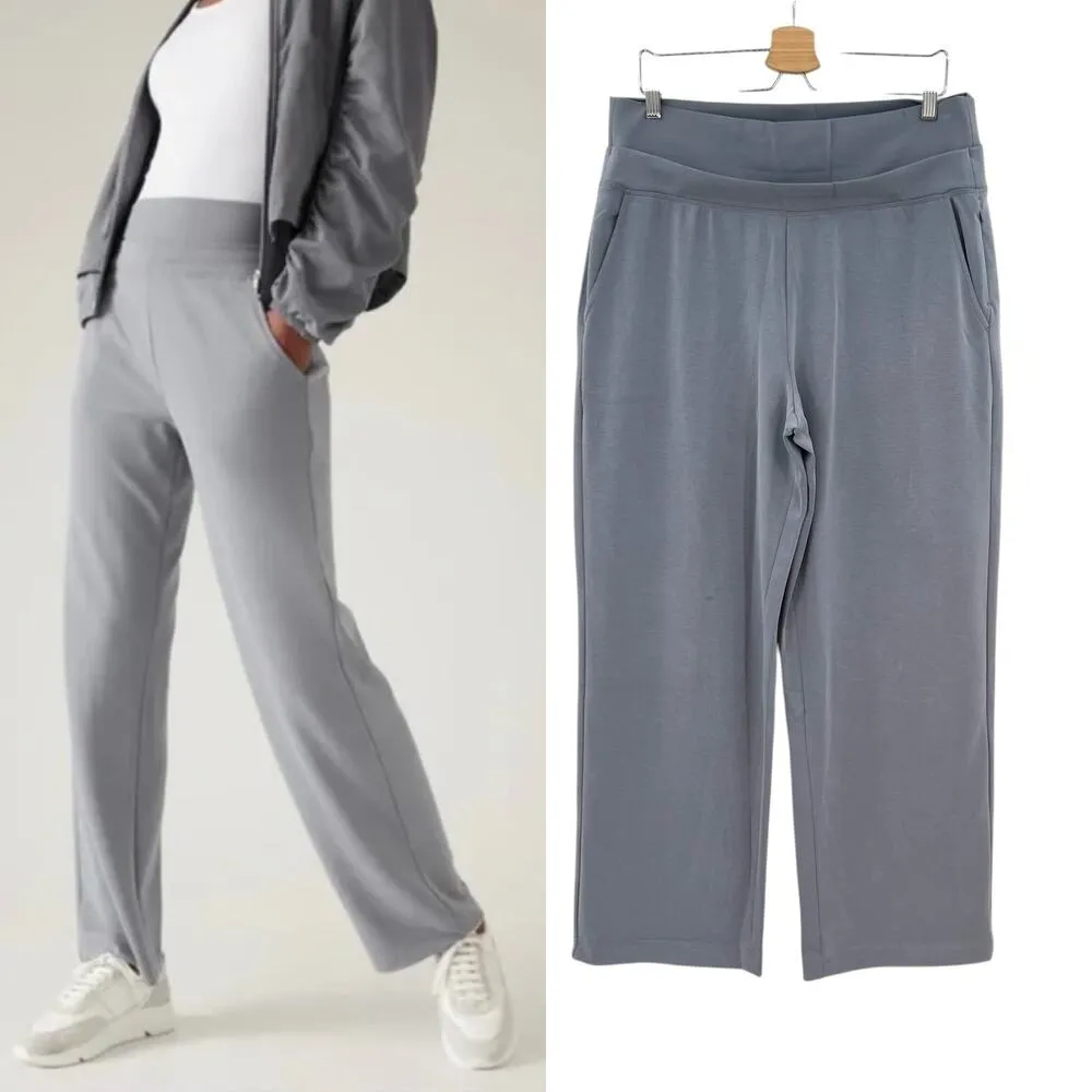 Athleta‎ Seasoft Pants in Gray Wide Leg Size XL - Image 2
