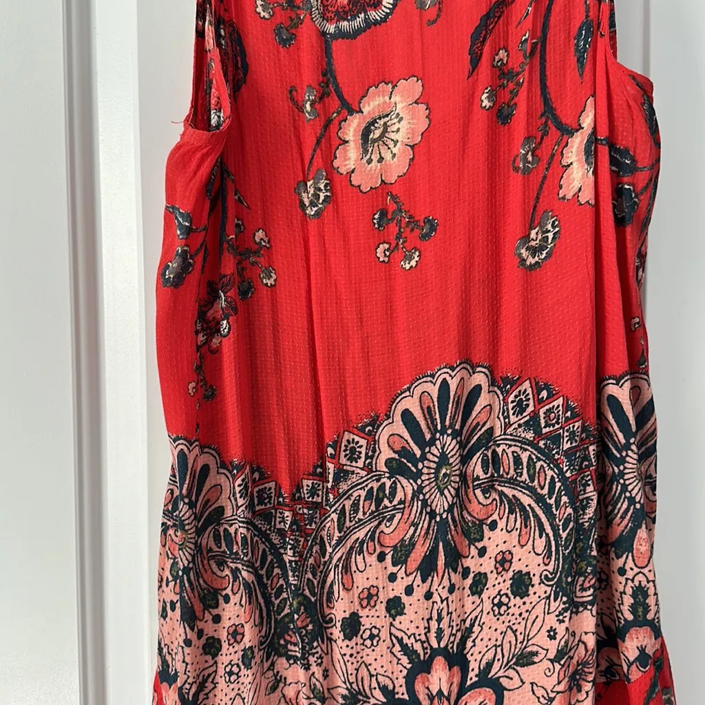 Muli color red backless casual dress- free people - Image 2