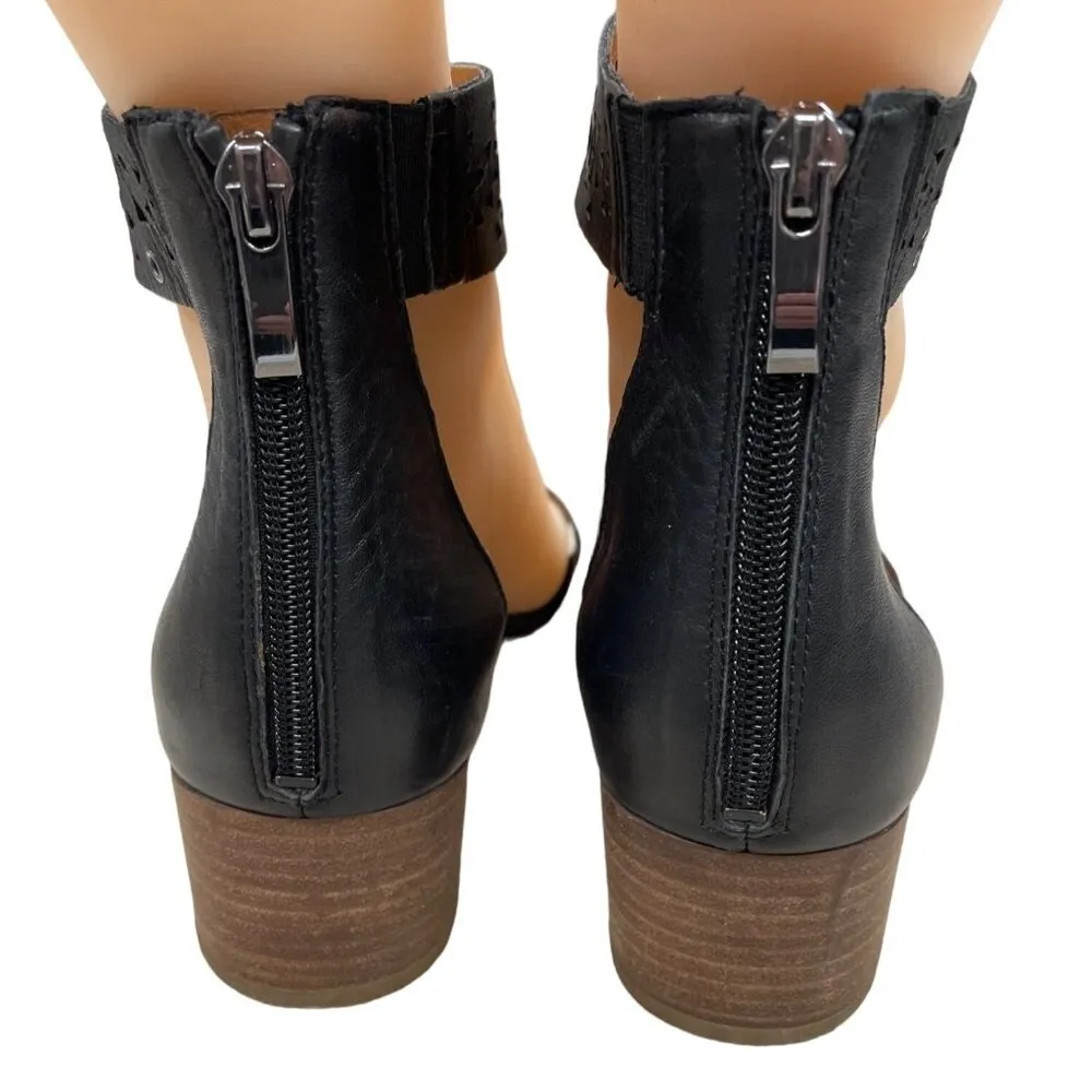 Franco Sarto Women’s Black Leather Sandals with Ankle Strap Size 10M SKU 1096 - Image 3