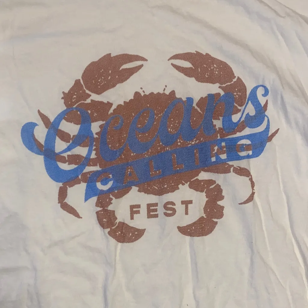 Comfort Colors Cream Long Sleeve Tee with Blue and Orange Print - Image 2