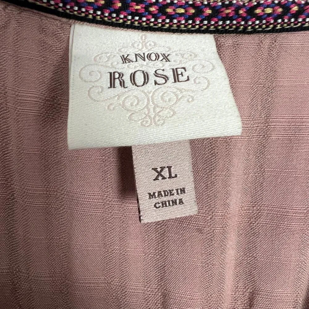 Knox Rose Womens Top Small Smocked Flowy Fairy Boho Cottagecore Girly Western - Image 2