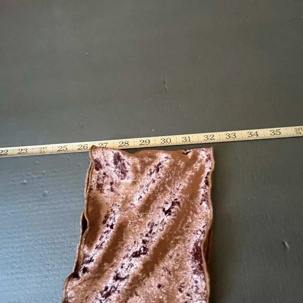 Handmade  brown velvet scarf with gold accents by Marylin Johnson - Image 2