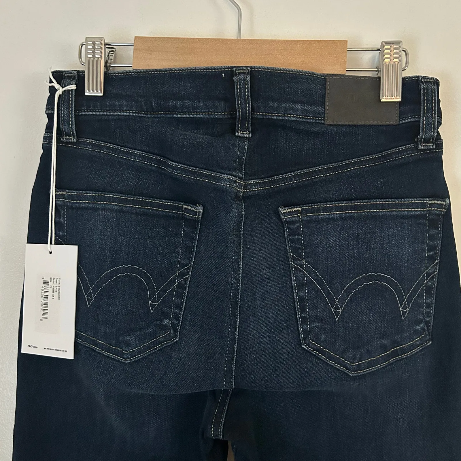 Edwin Women's Bree Slim Skinny Raw Hem Denim Jeans Night Sky Dark Wash 25 New Blue - Image 8