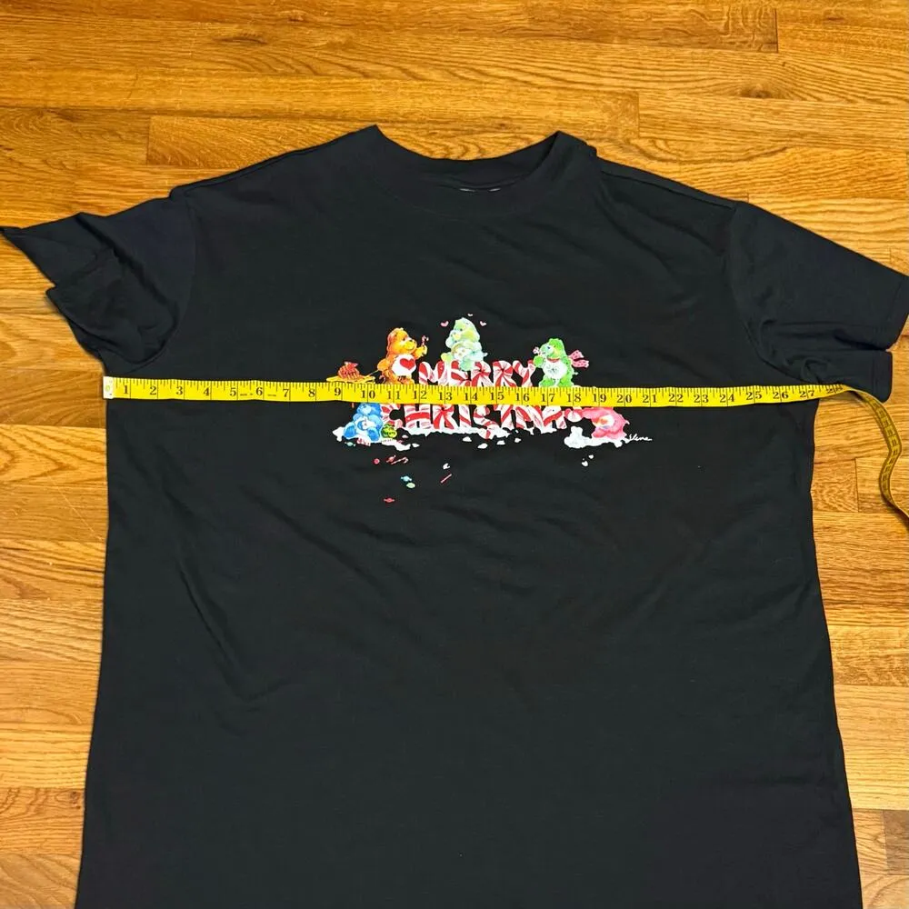 BP Women’s 1X Black Graphic Merry Christmas Care Bears Holiday Sleepwear Lounge - Image 3