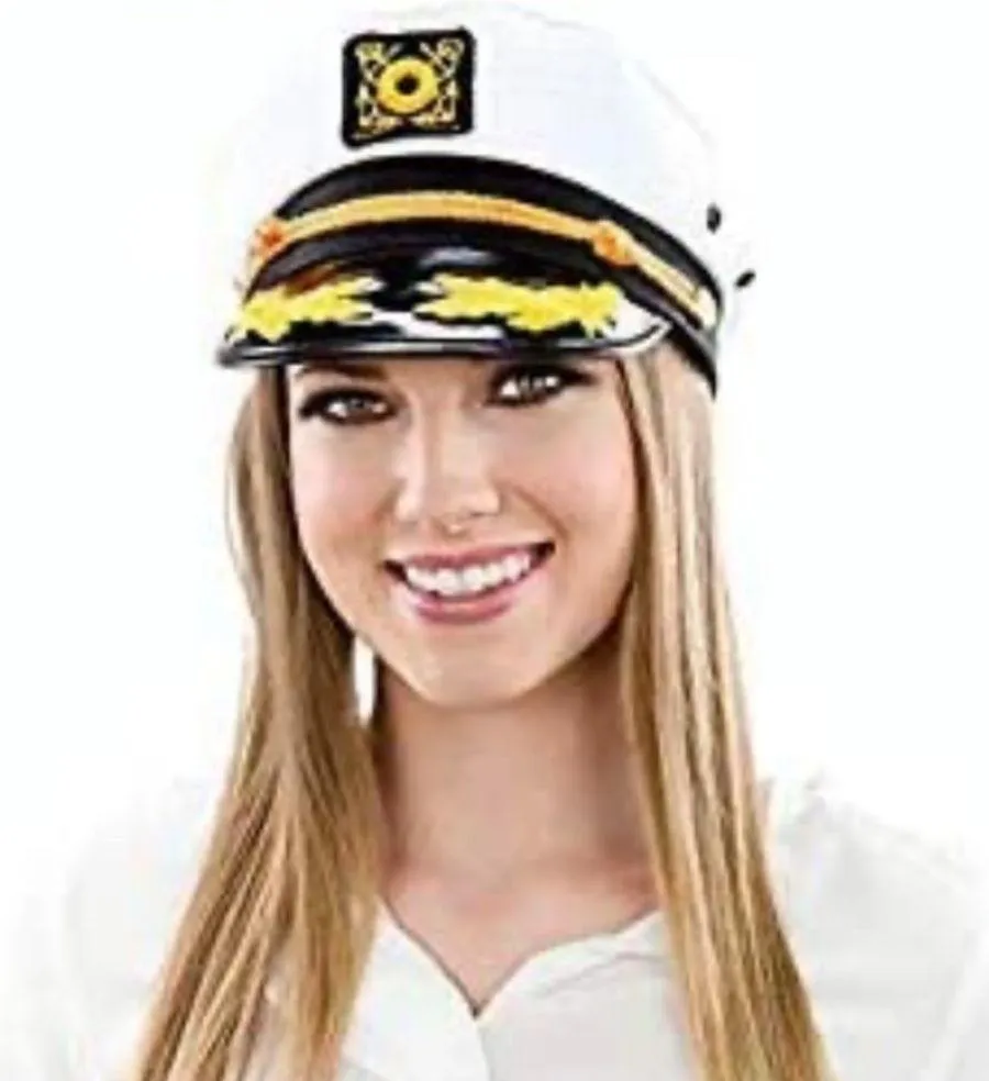 Adjustable Kangaroo's Yacht Captain Hat, Cotton White - Image 2
