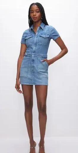 Denim Mini Dress - Image 4