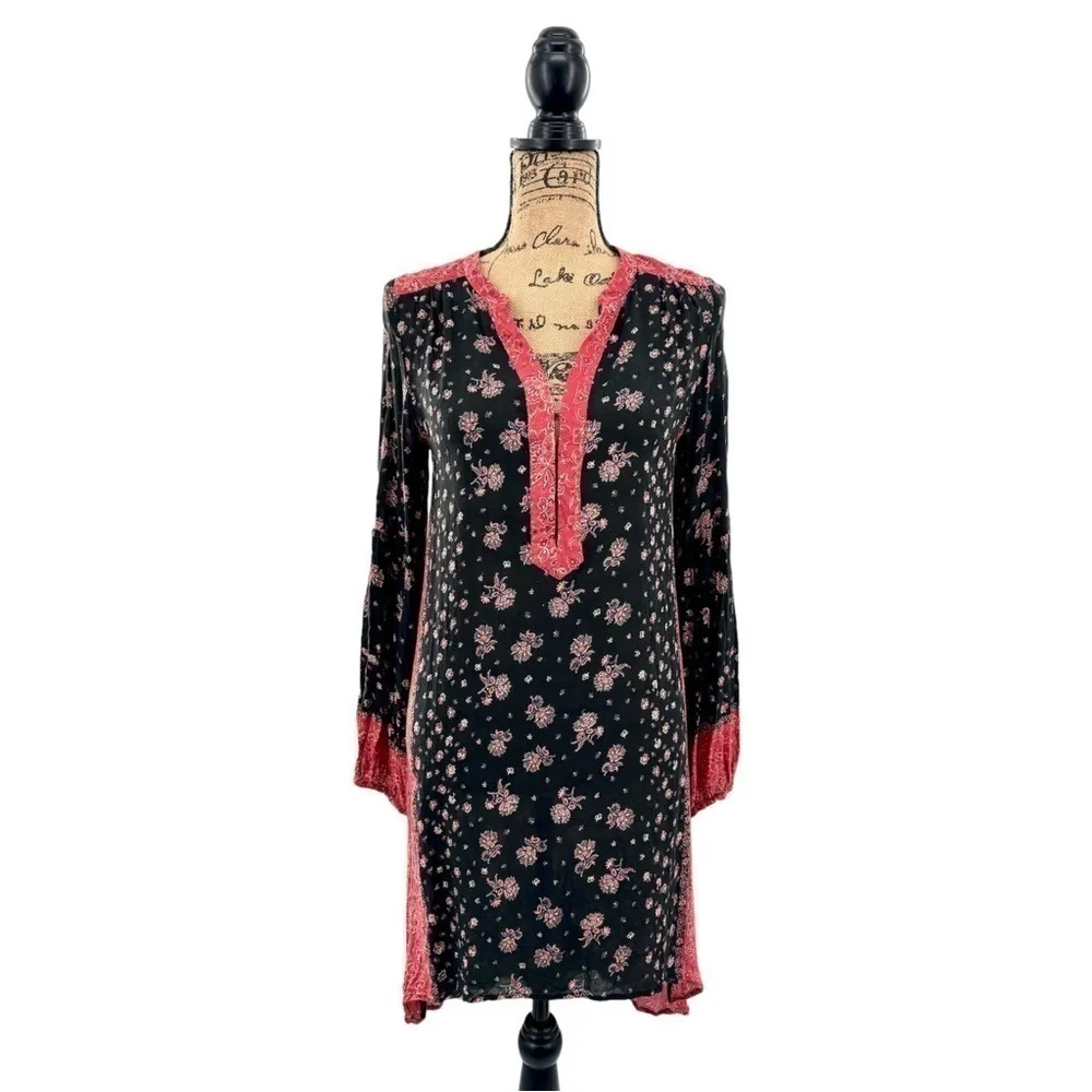 Free‎ People Peacemaker Tunic Dress Boho Paisley Bandana Print Women's Size Sm - Image 14