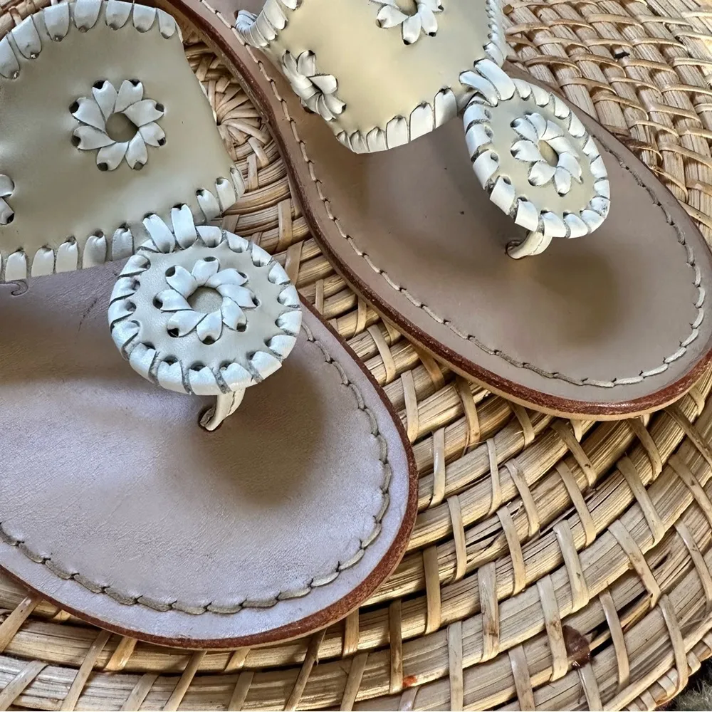 Jack Rogers Leather Whipstitch Sandals Womens 7 - Image 3