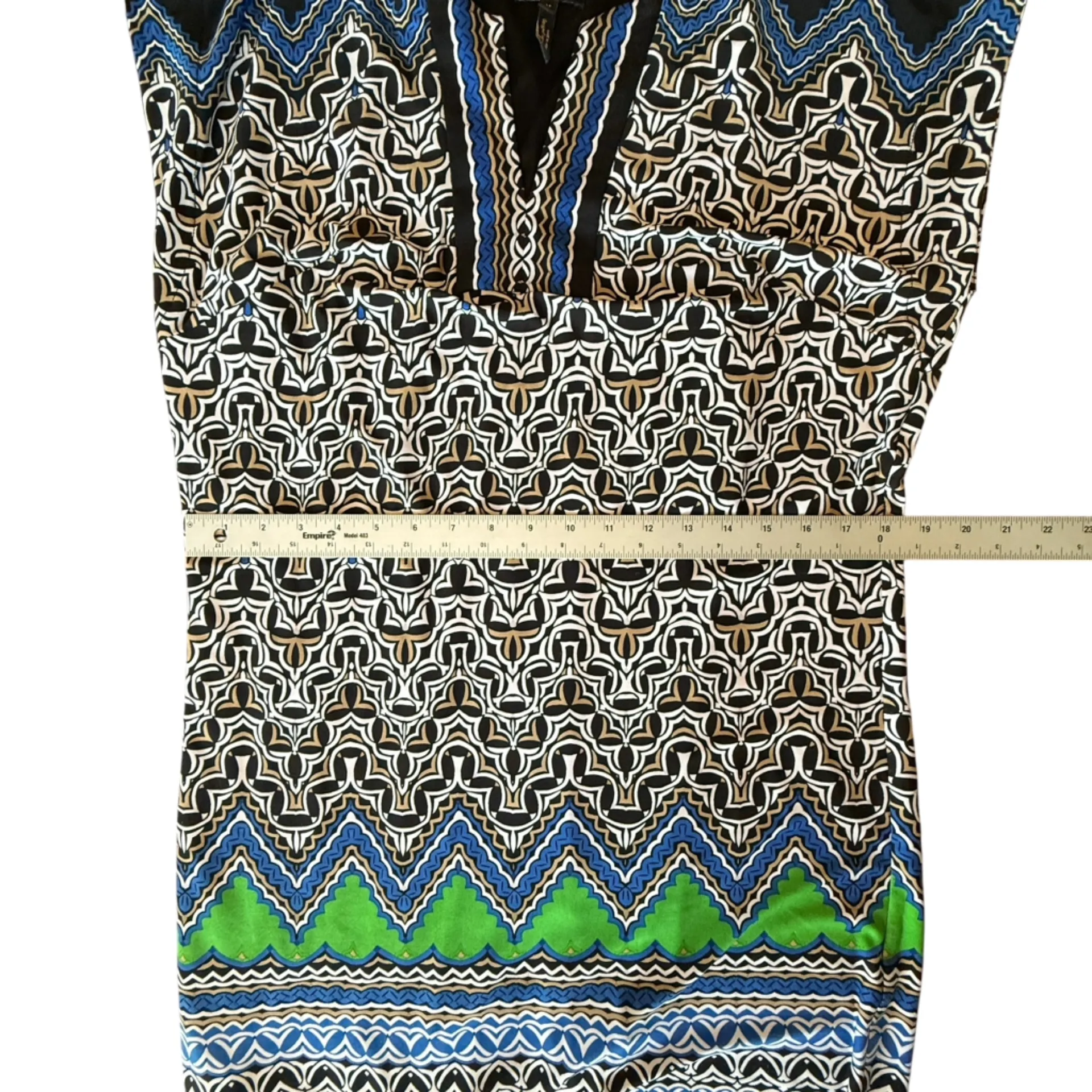 Laundry By Shell Segal Retro Geo Design Multi Color Dress Women's Size Medium - Image 9