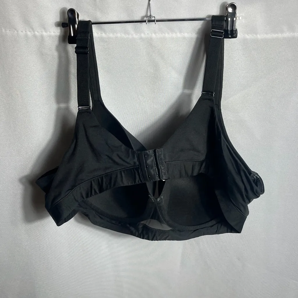 Cacique Black Lightly Lined Full Coverage Bra 46C Adjustable Straps - Image 2