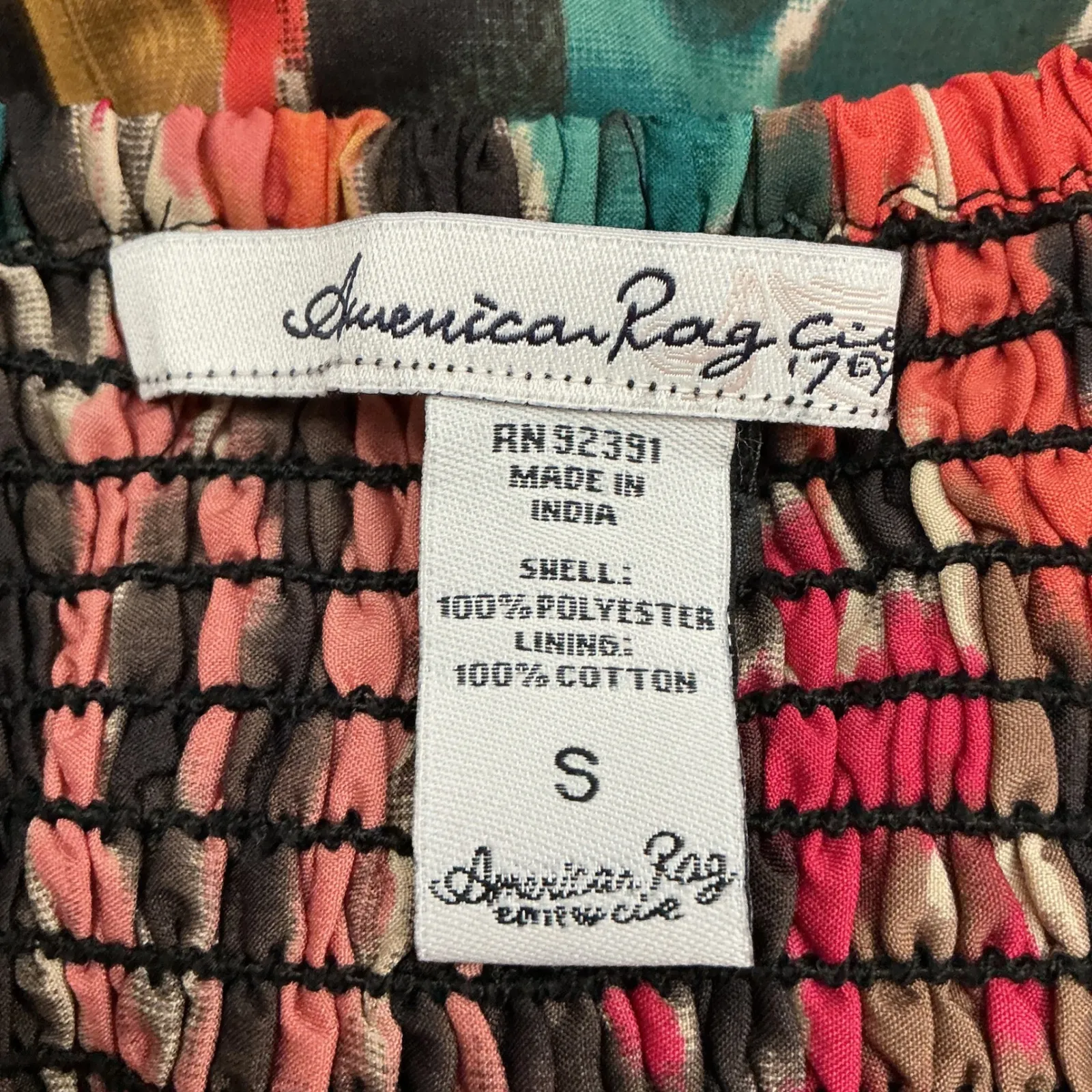 America Rag Cie Bohemian Abstract Print Smocked Waist Mini Dress Women S Red - Image 4