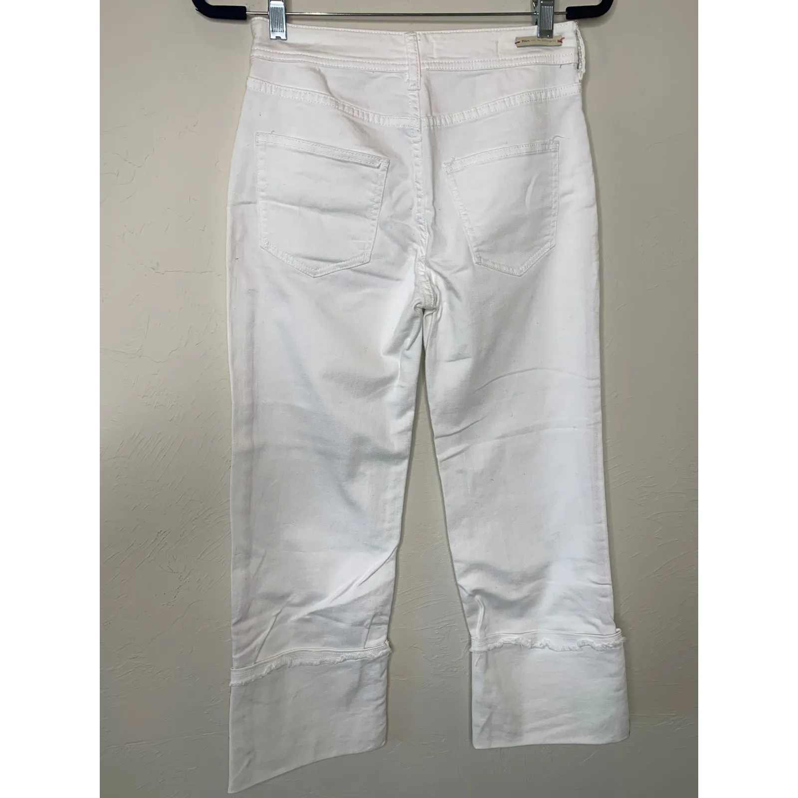 Pilcro & the Letterpress White Crop Cuffed Jeans Sz 26 EUC - Image 6