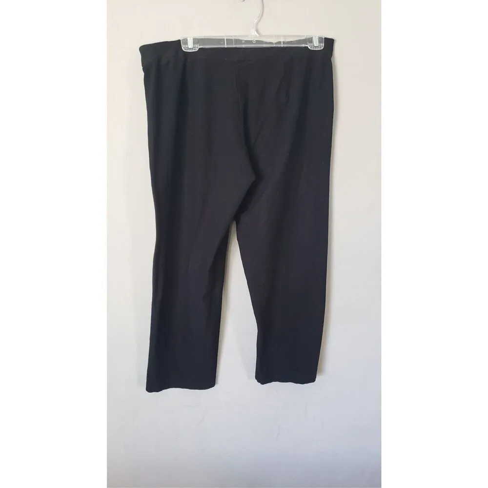 Eileen Fisher Womens Black Ponte Ankle Pants Sz xl - Image 3