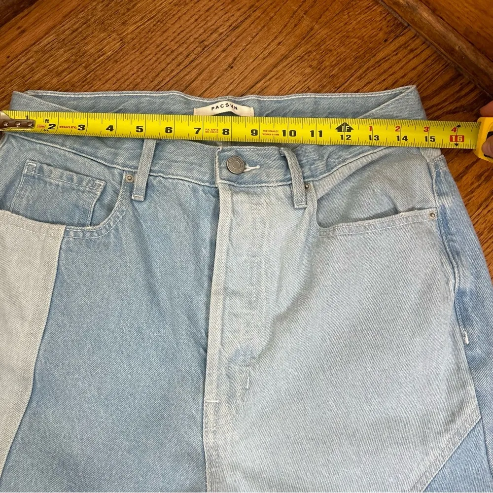 PacSun | Patchwork Button Fly High Rise Mom Jeans Size 29 - Image 11
