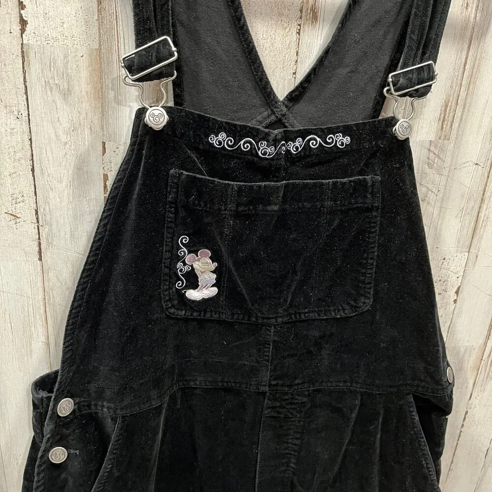 VTG Disney Mickey Mouse pants velvet Bib Overalls jumpsuit romper Size L - Image 2