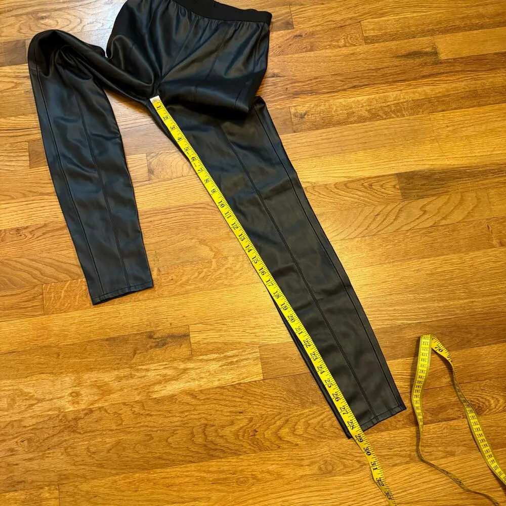 Blank NYC Womens 24 Black Pleather Faux Leather Leggings Bikercore Retro Chic - Image 3