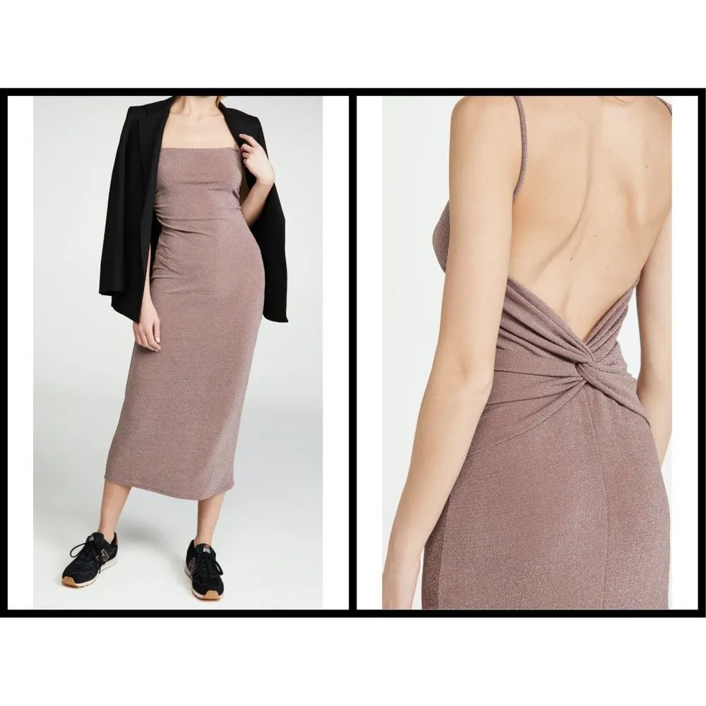 💕REFORMATION💕 Breslin Dress ~ Latte Sparkle XL NWT - Image 8