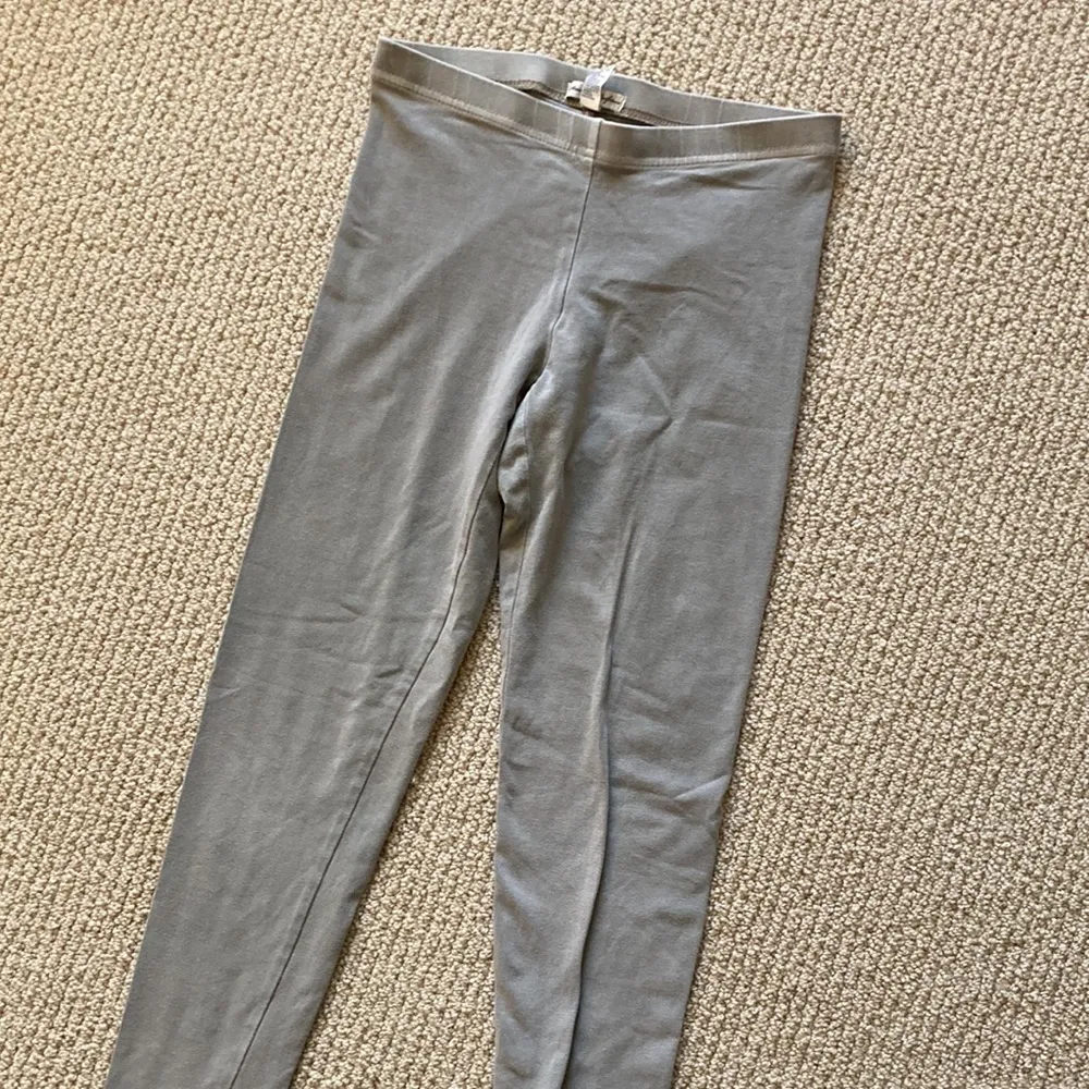 American Eagle Stone Grey Fashion Leggings Lace Trimmed Size Small Y2K Cotton - Image 2