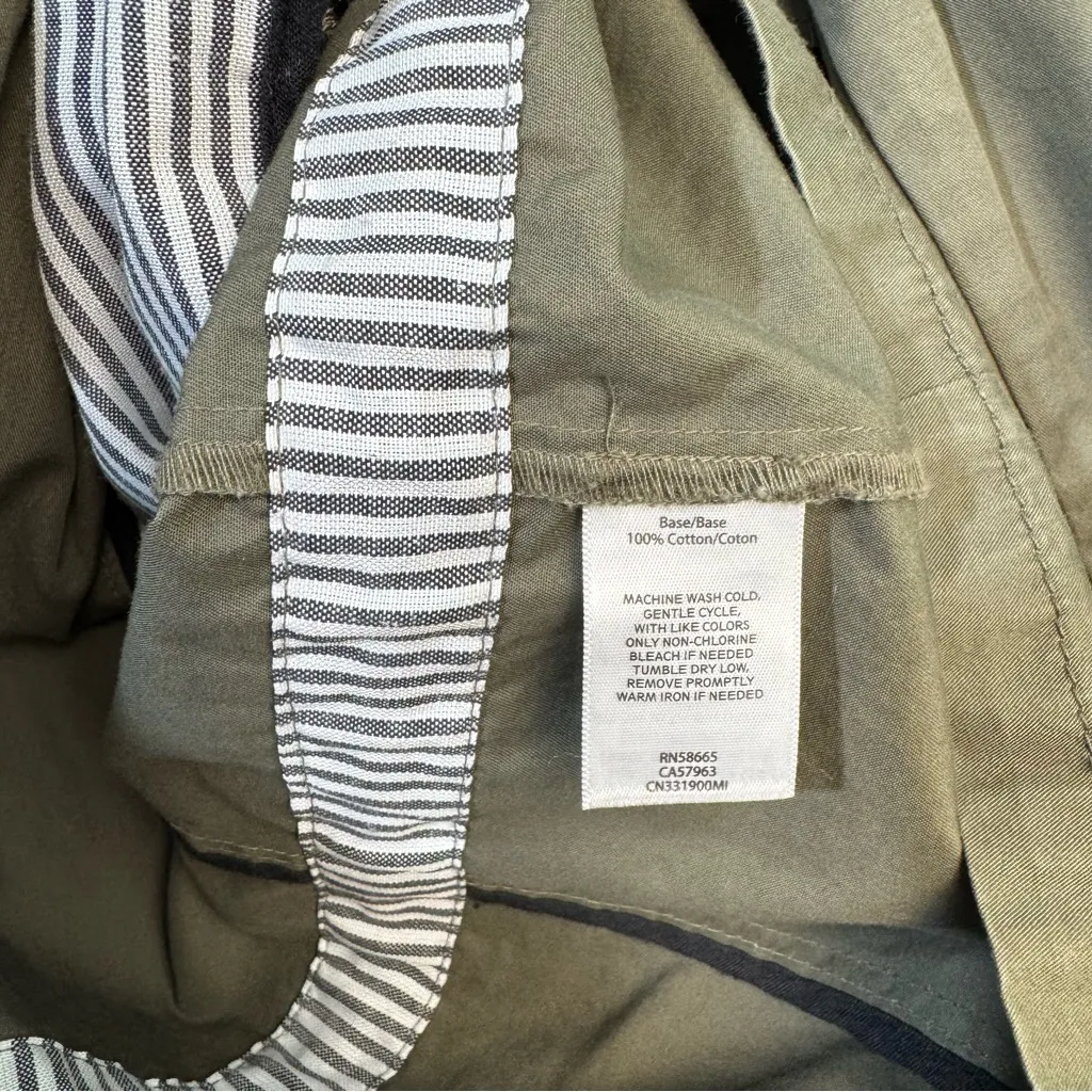 Caslon Olive Green Utility Jacket Roll Tab Sleeve Women’s Large Drawstring Waist - Image 6