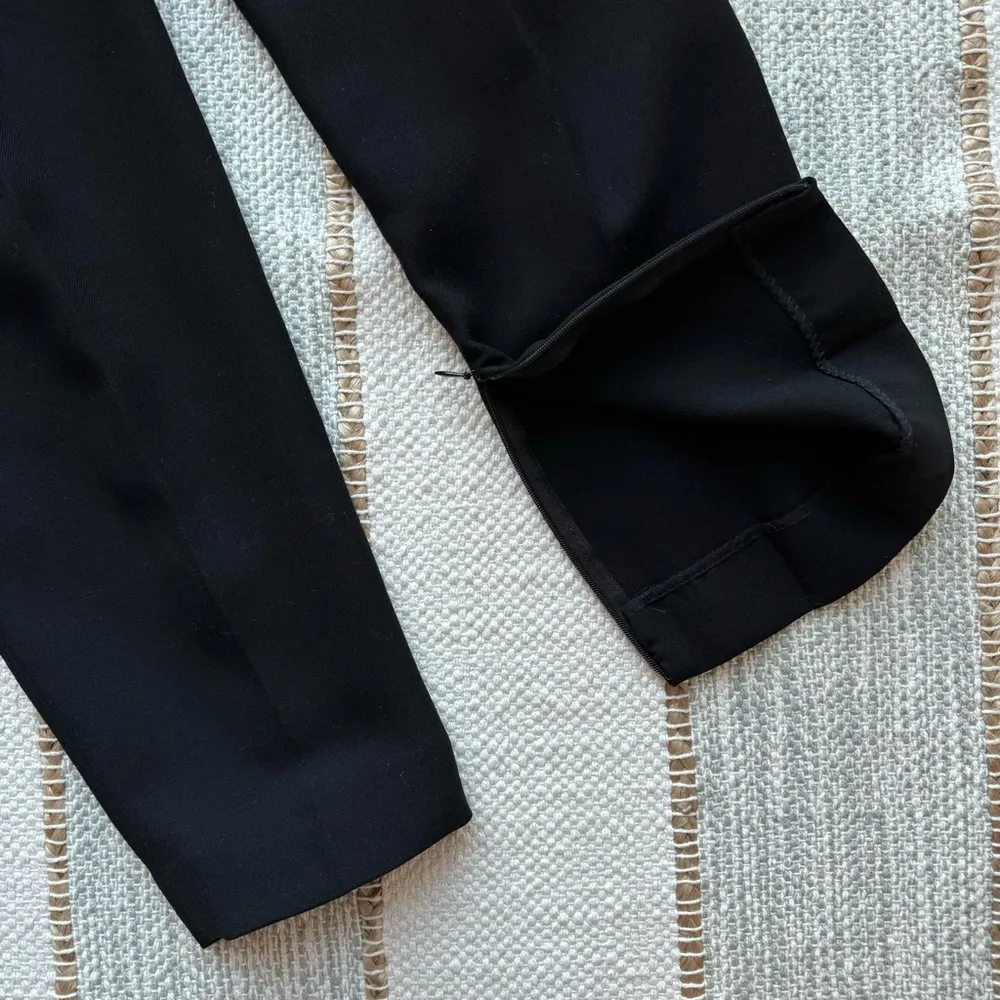 Brunello Cucinelli Black Virgin Wool Blend High Rise Pleated Trousers Women’s 8 - Image 7