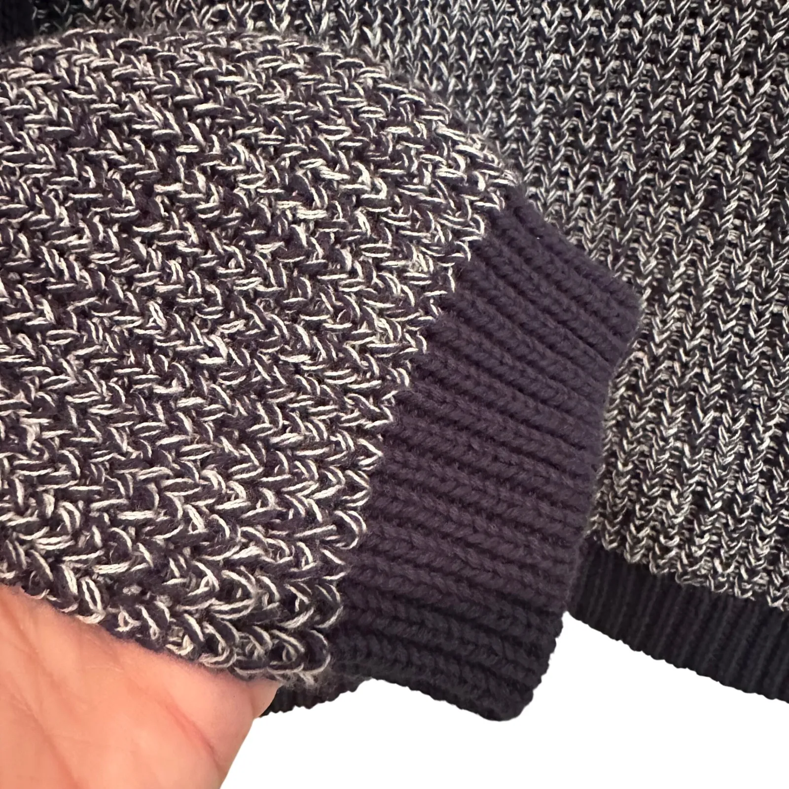 Tribal Crew Neck Colorblock Knit Sweater Womens Small Petite Navy Preppy Classic Blue Size undefined - Image 6