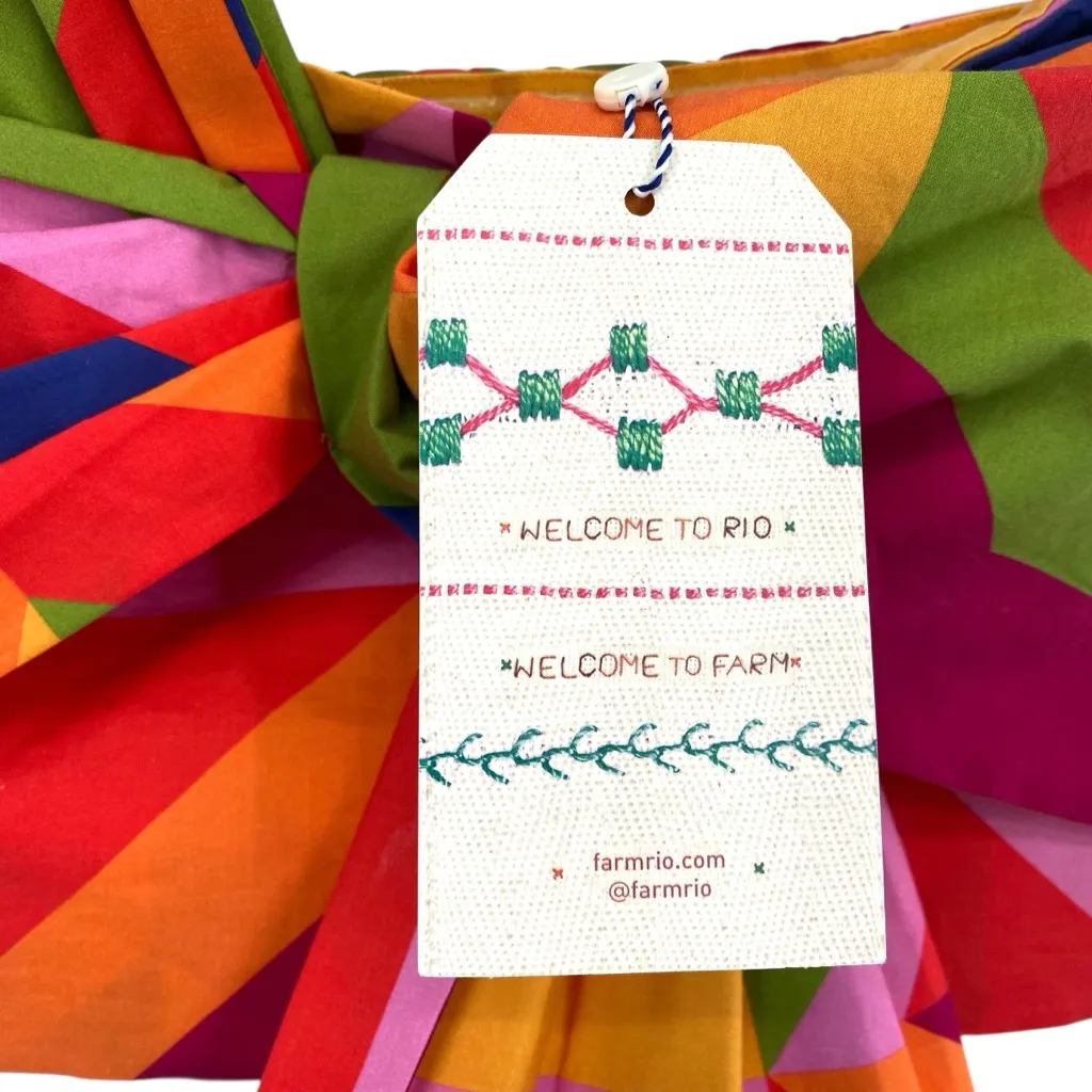 Farm Rio Anthropologie Bandeau Multicolor Geometric Top Crop New Medium - Image 2