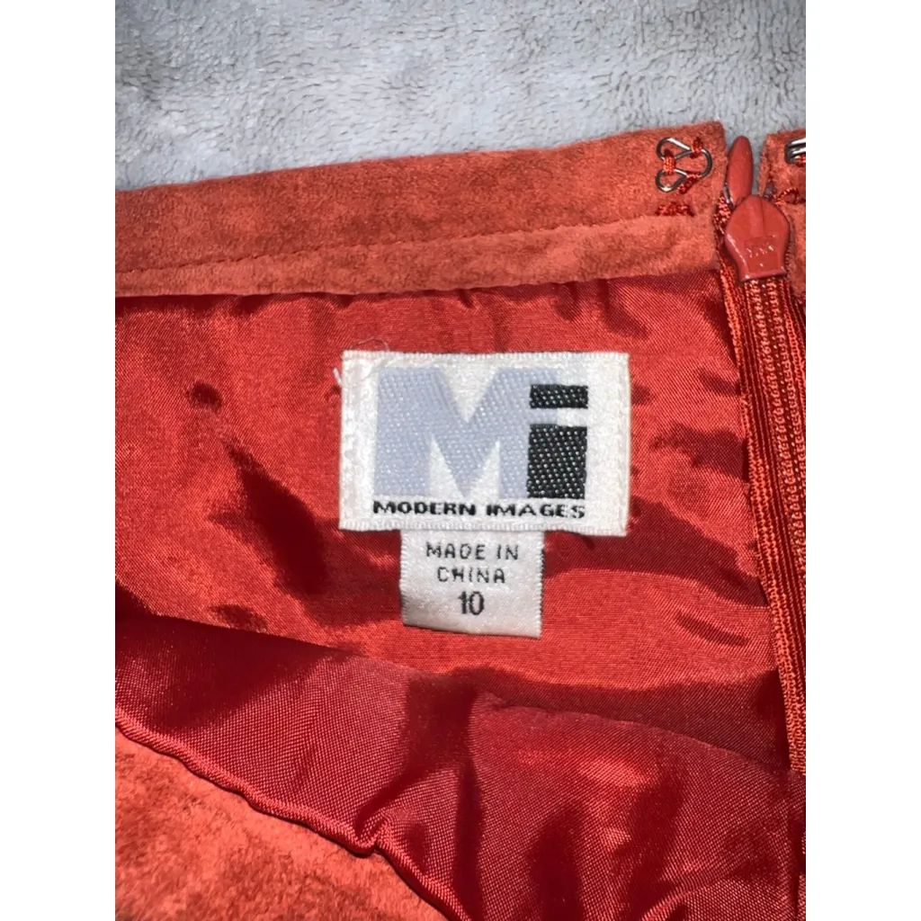 Vintage Genuine Orange Suede Maxi Skirt Size 10 - Image 6