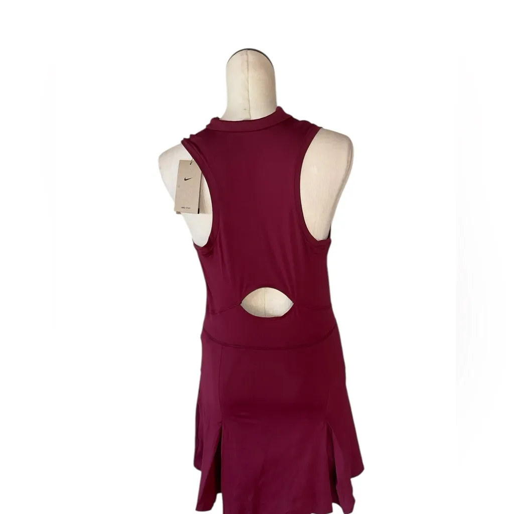 NWT Nike Women's Team Victory Tennis Dress Cardinal DV3490-610  Maroon - Image 9