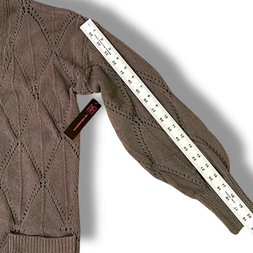 NEW!! NWT No Boundaries Women's Gray Loose Knit Open Cardigan Size Small (3-5) - Image 8