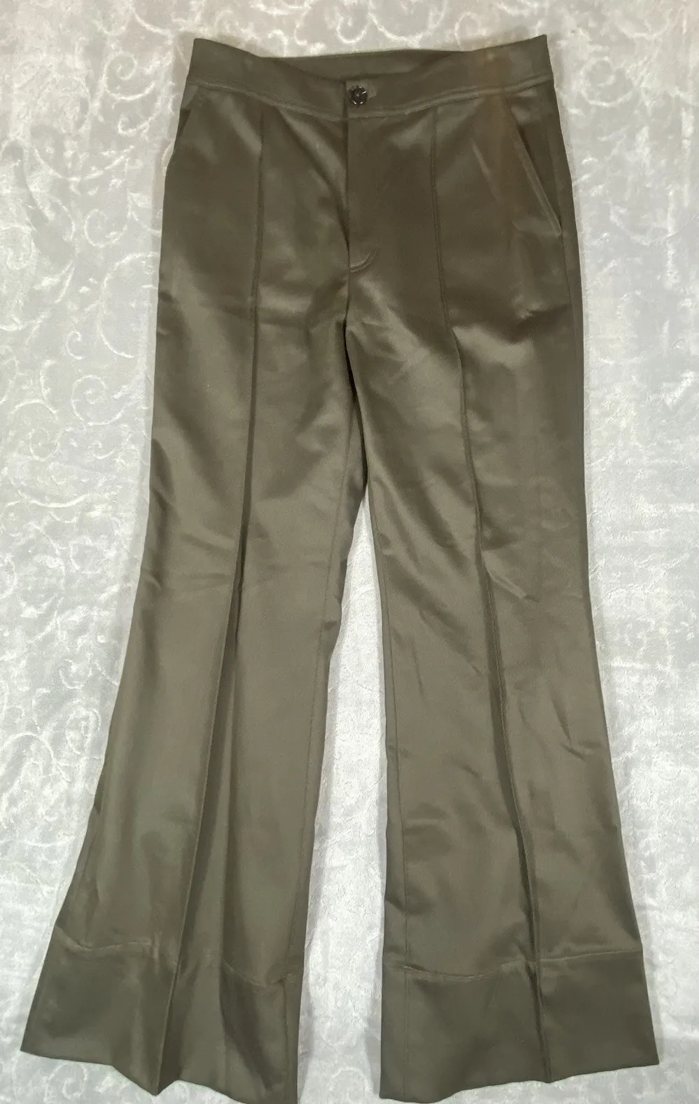 Massimo Dutti Womens Size 8 Kick Flare Trousers Pants Leg Seams Designer Career - Image 1