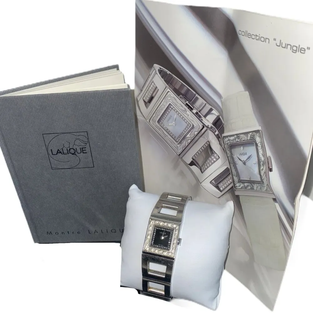 Authentic Lalique Square Watch Bacchantes Crystal - Image 3