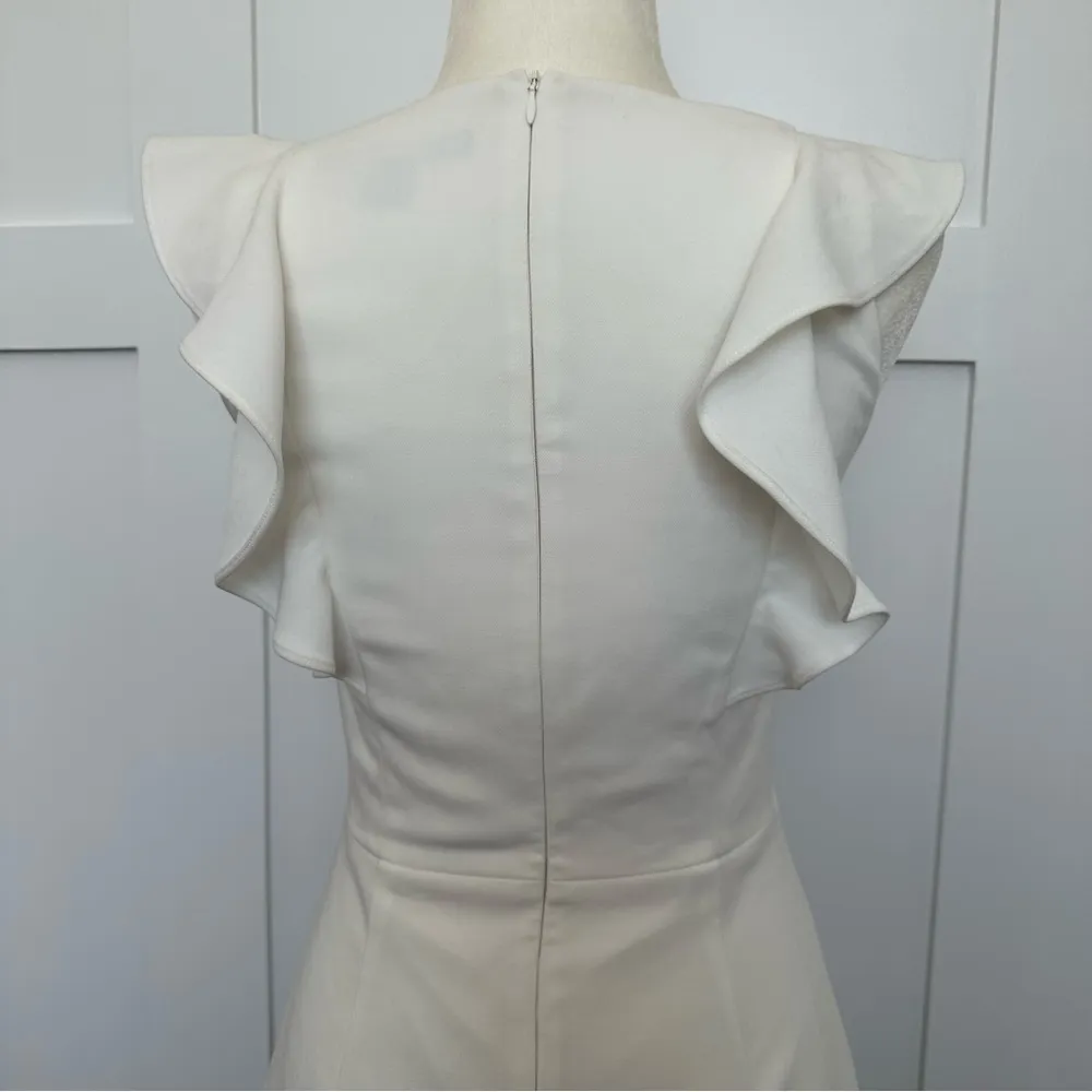 French Connection Whisper Ruffle Dress White - Image 7