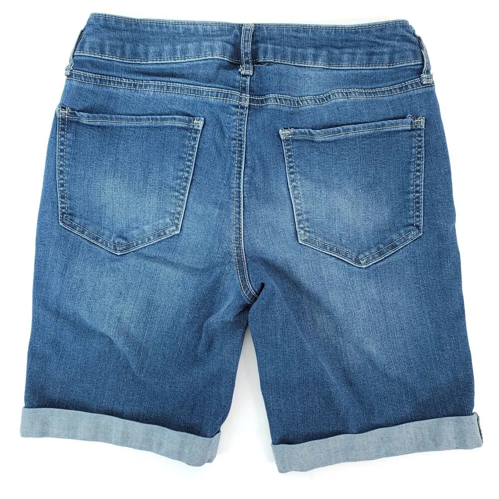 American Heritage Shorts Womens 5 Blue Mom Bermuda Shorts Jeans Denim Cuffed - Image 2