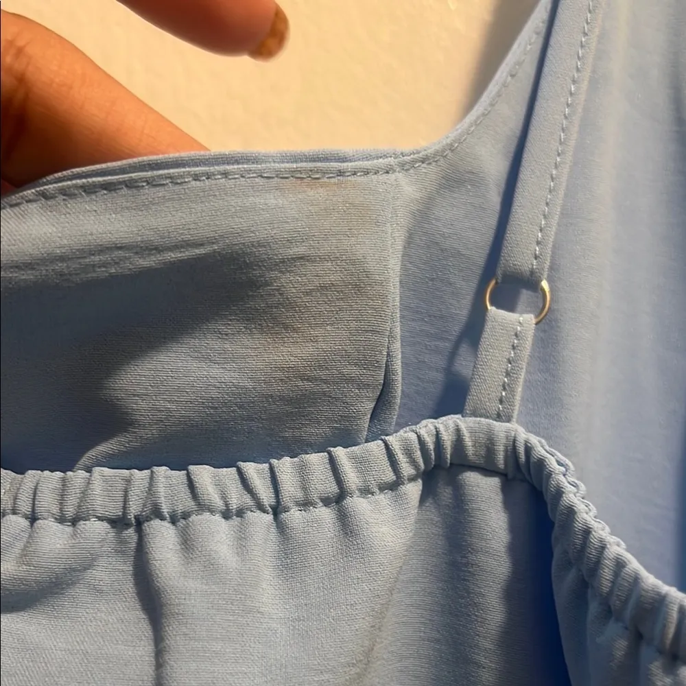 Mini Dress Sexy Party Dress Square Neck Spaghetti Straps Short Flowy Small Blue - Image 11