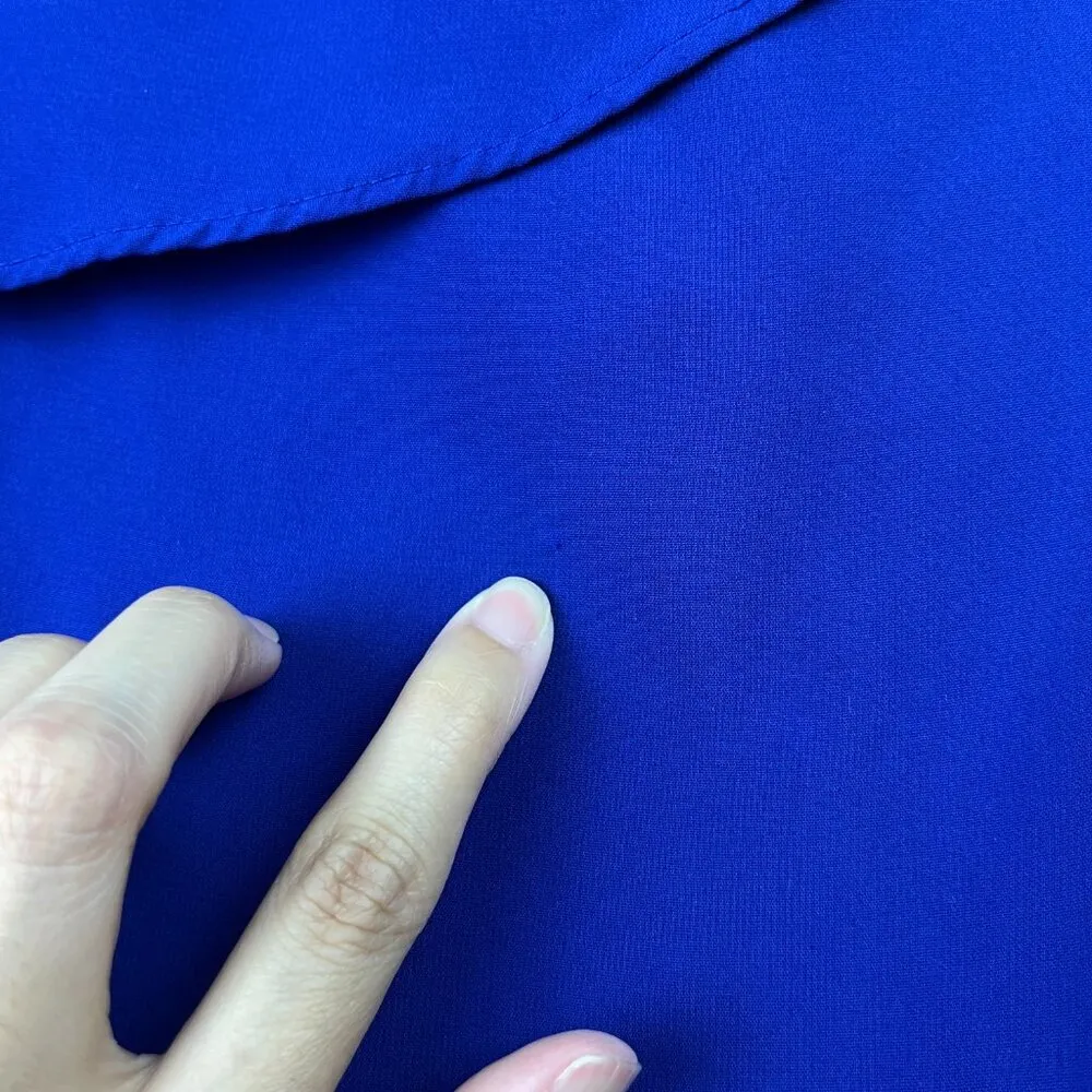 Calvin Klein  Chiffon Tank Top Blue Small Tiered Work Profession Business Casual - Image 4