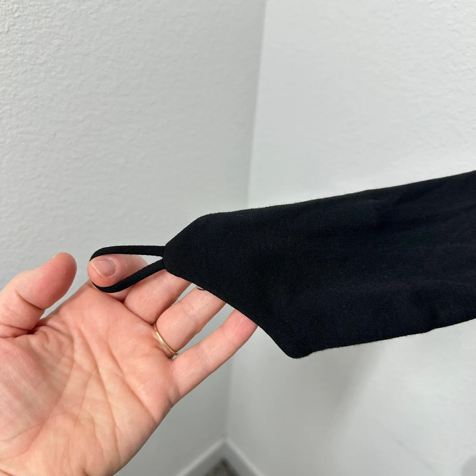 Jill Stuart Black Dress Long Sleeve Finger Loop Sleeve Puff Shoulder Career Work - Image 4