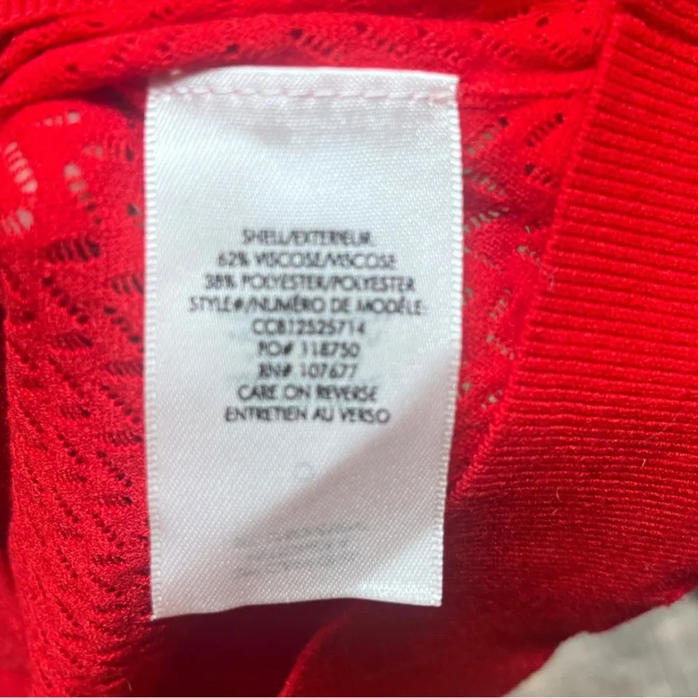 Alice + Olivia Red Mock Neck Sweater Knit Top sz Large - Image 6