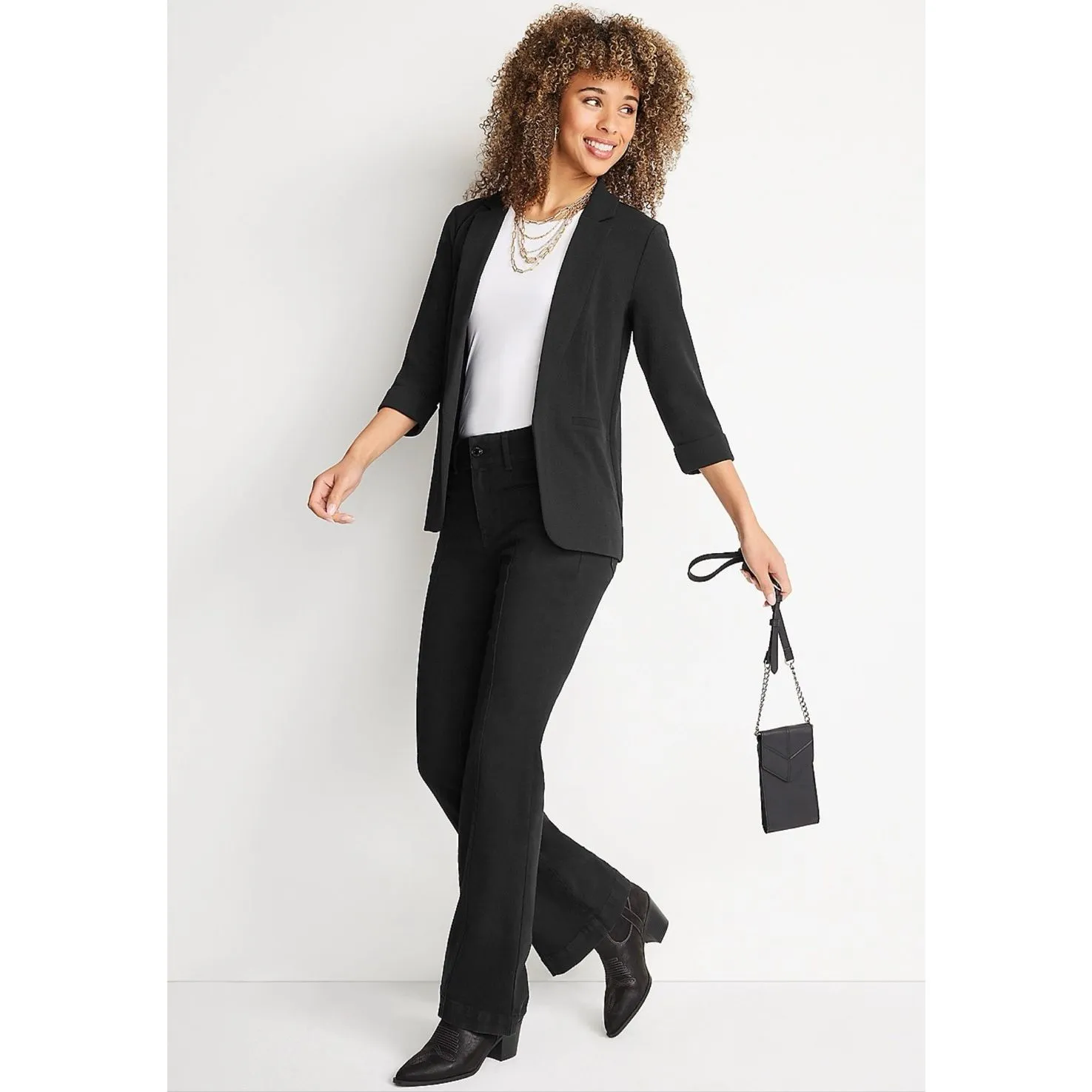 Maurice’s Black Versa Soft Shell Open Front Women's Blazer Jacket Large - Image 9