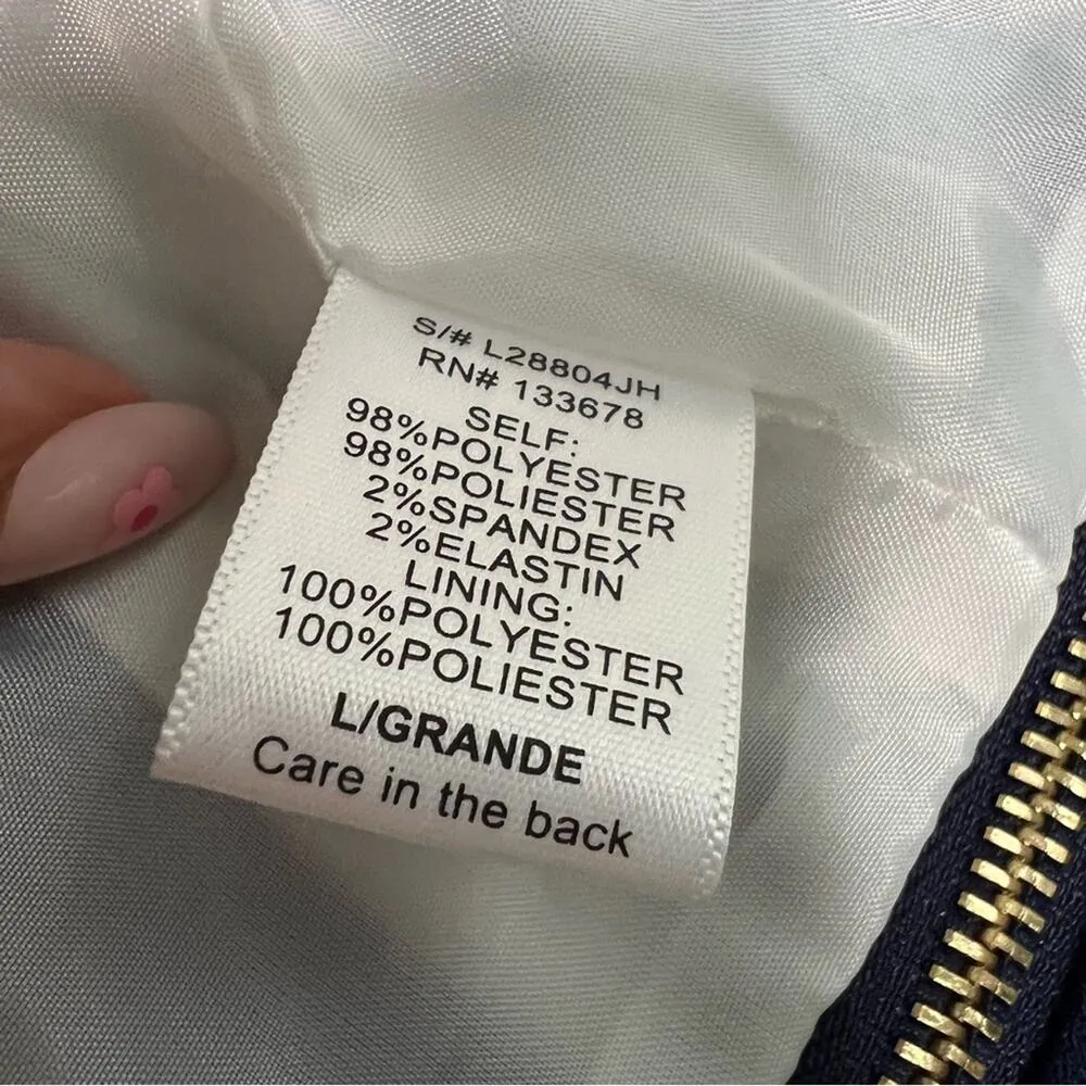 Love Tree Navy White Stripes Open Blazer Size Large - Image 11