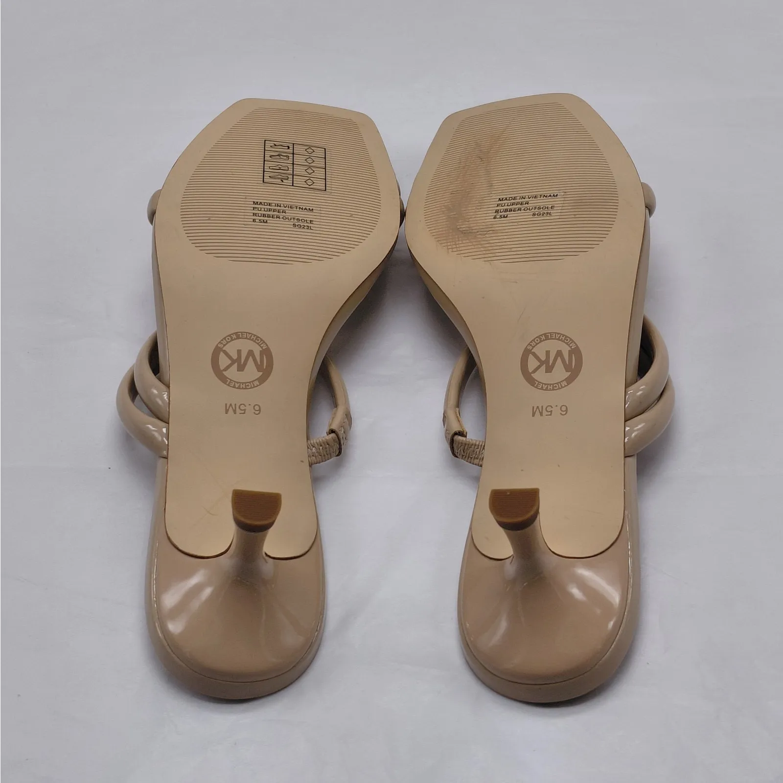 Michael Kors Women's Celia Kitten Slide Sandal Size 6.5 Blush Minimalist Shoes Tan - Image 7