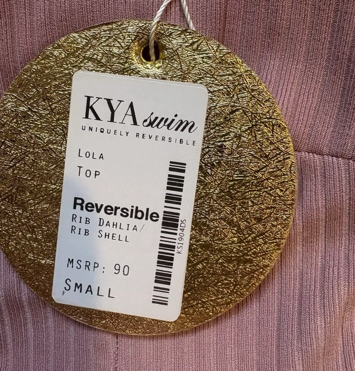 NWT Kya Swim Reversible Ribbed Bikini Top Lola S Revolve Lace Up Soft Girl Boho Pink - Image 3