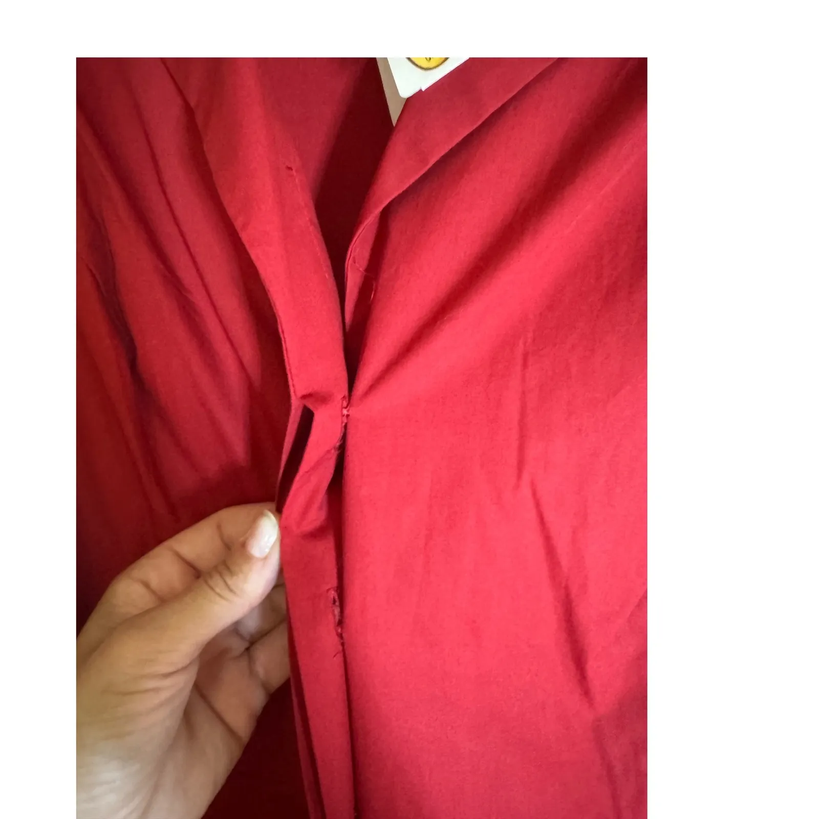 New Talbots Red Cotton Sleeveless Midi Dress with Belt Size 16‎ - Image 4