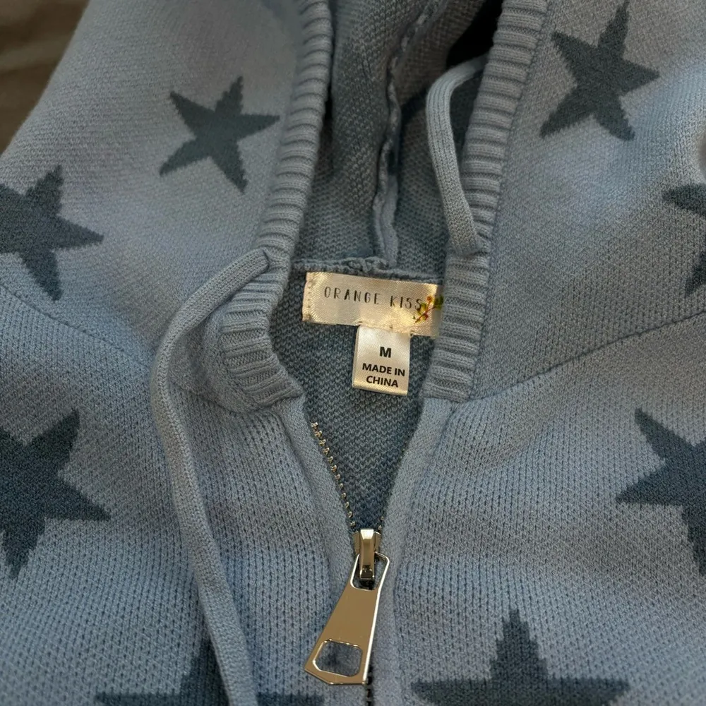 Star Knit Zip Up Hoodie - Image 3
