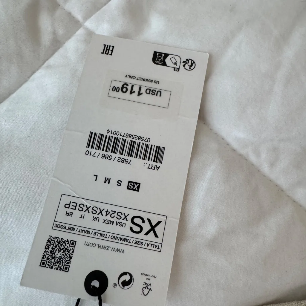 NWT Zara STRAPLESS LINEN BLEND TOP - Image 4