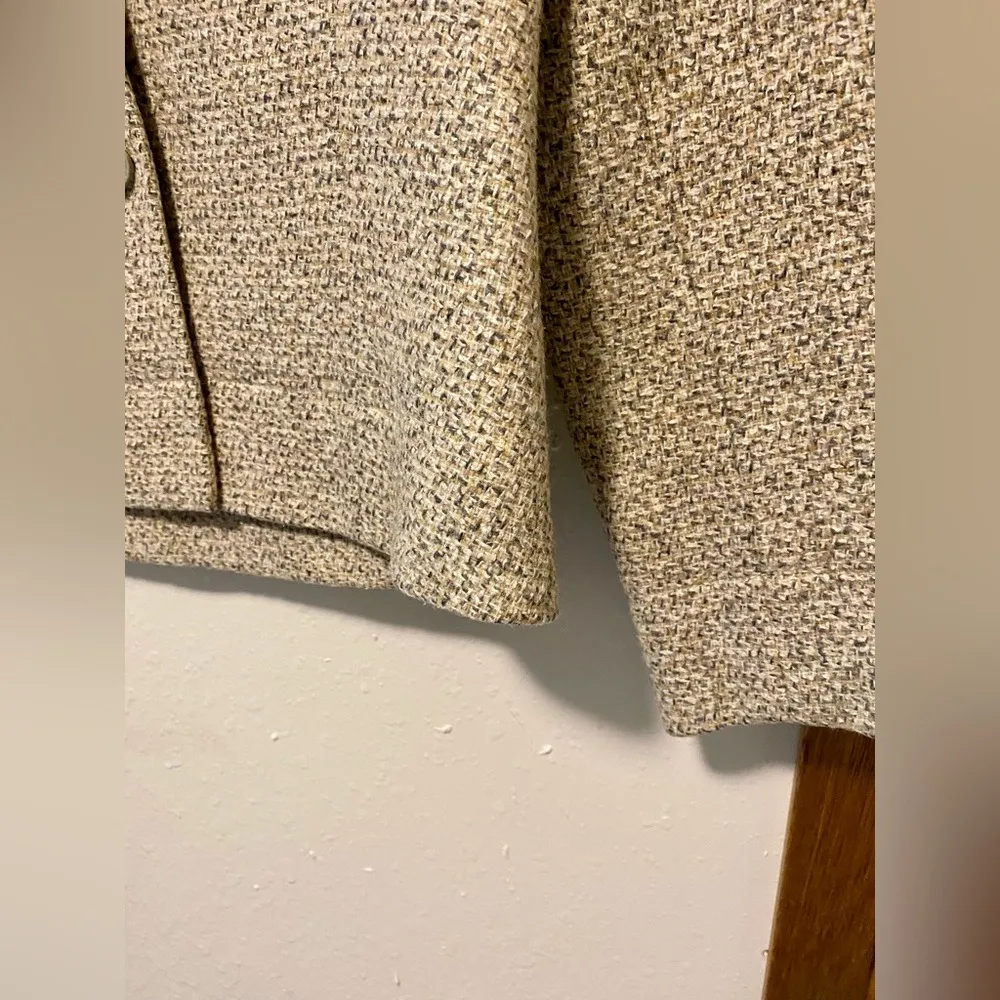 Kasper & Company ASL Tan Lined Wool Blazer Jacket - Image 4