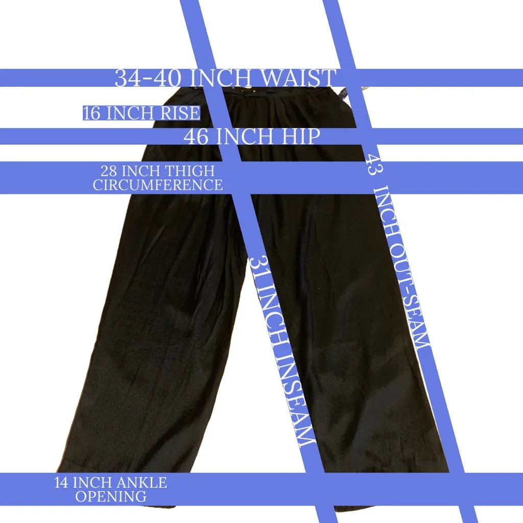 FUNDAMENTAL THINGS VINTAGE 1980'S STRAIGHT LEG PLEATED TROUSERS W/BELT NWT (16) Black - Image 9