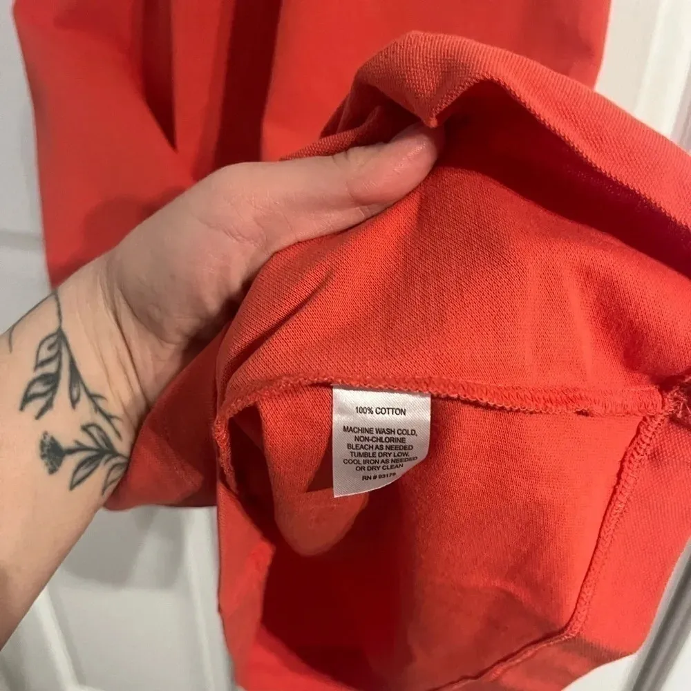 Sunset Red WORKSHOP Sleeveless COLLAR Cotton Knit POLO DRESS/Size Large NWT - Image 6