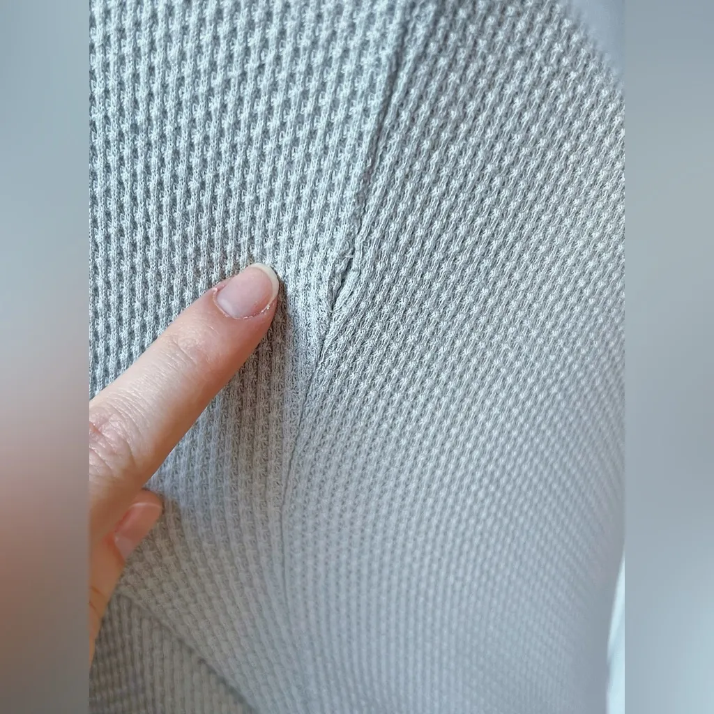 Free People Lovely Lady Lace Cuff Embroidered Thermal Long Sleeve Top in Sage - Image 5